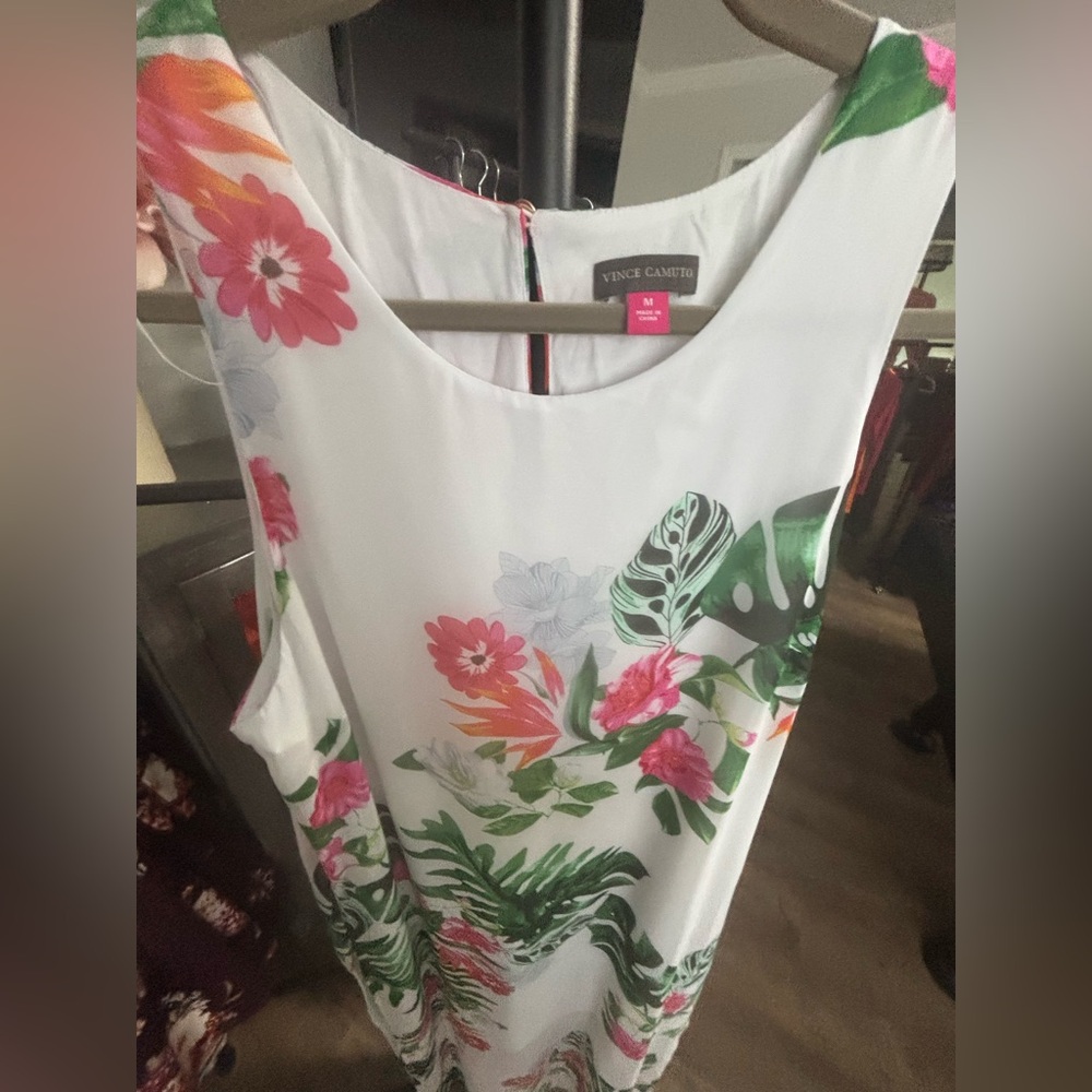 Vince Camuto Tropical Print Sleeveless Blouse
